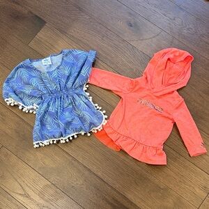 Adidas Pink Hoodie and Blue Leaf Dress Set